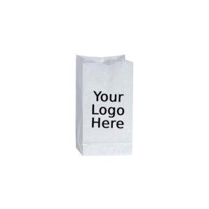 Custom Printed White Paper Grocery Bags (500/Case) 2LB 4.3125 x 2.4375 x 7.875