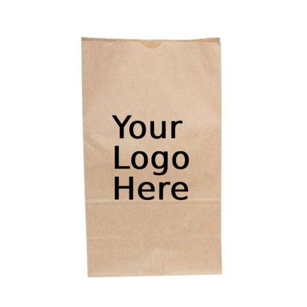 25LB Grocery Heavy Duty 8.25" x 5.188"  x 18"  Custom Printed Kraft SOS Paper Bags 500/Case