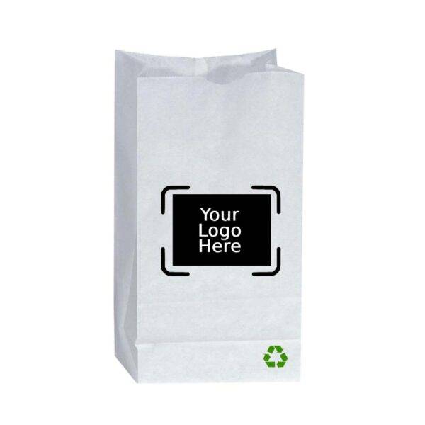 25LB Grocery 8.25" x 5.188" x 18" Custom Printed  White SOS Paper Bags (500/CS)