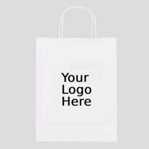 13″ X 7″ X 13″ Custom Printed White Twisted Handle Paper Bags (250/CS)