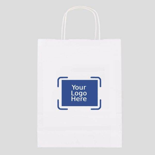 13″ X 7″ X 13″ Custom Printed White Twisted Handle Paper Bags (250/CS)