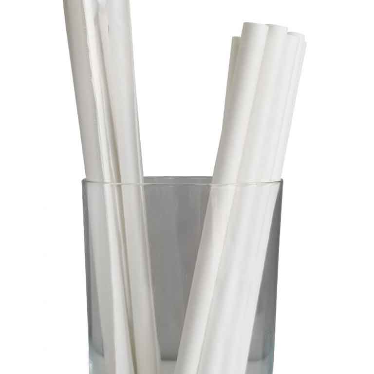 Clear Plastic Straws - 7.75'' Bulk Giant Straws (8mm) Wrapped in Paper