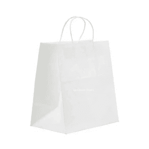 14" x 10" x 15.75" White Twisted Handle Paper Bags (150/CS)