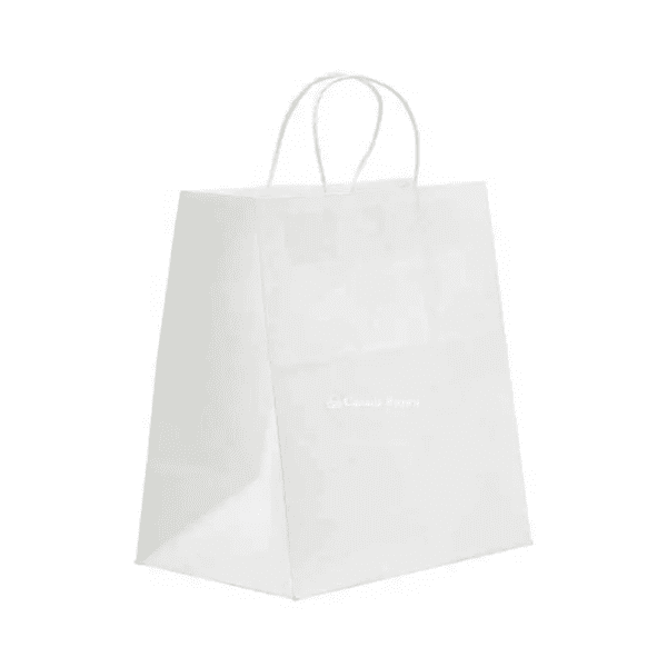 14" x 10" x 15.75" White Twisted Handle Paper Bags (150/CS)