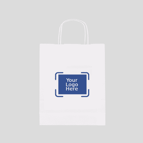 10" X 5" X 13" Custom Printed White Twisted Handle Paper Bags (250/CS)