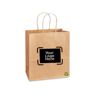 10" X 5" X 13" Custom Printed Kraft Twisted Handle Paper Bags (250/CS)