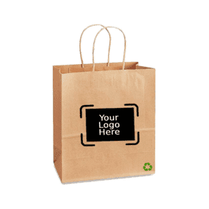 12" x 7" x 17" Custom Printed Kraft Twisted Paper Bags (250/CS)