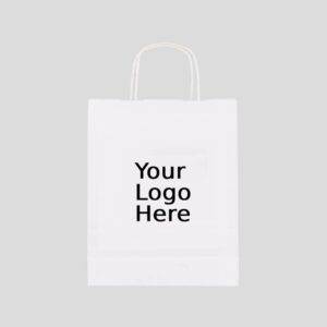 12" x 9" x 15" Custom Printed White Twisted Handle Paper Bags (150/CS)