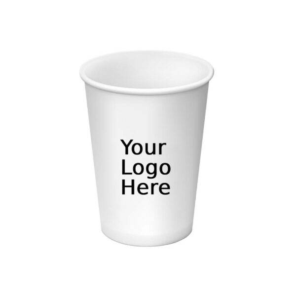 12oz PLA Compostable Custom Printed Single Wall Paper Cups (1000/CS)