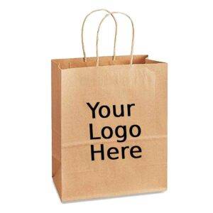 13" x 7" x 17" Custom Printed Kraft Twisted Paper Bags (250/CS)