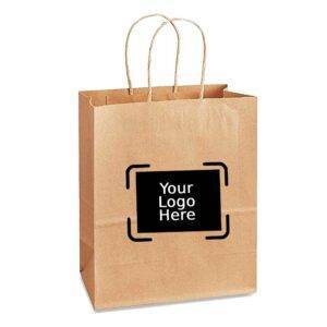 13" x 7" x 17" Custom Printed Kraft Twisted Paper Bags (250/CS)