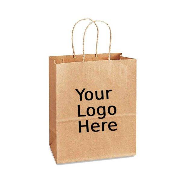 14" x 10" x 15.75" Custom Printed White Twisted Handle Paper Bags (150/CS)