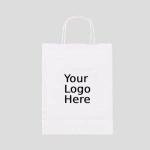 14" x 10" x 15.75" Custom Printed White Twisted Handle Paper Bags (150/CS)