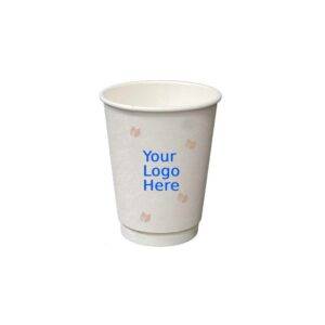 8oz PLA Compostable Custom Printed Double Wall Paper Cups (500/CS)