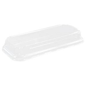 PET Dome Lid Anti-Fog 9.5 gm for #2 Double PE Lined Kraft Paper Sushi Tray (8.66"x3.15"x1") Recyclable (600/Case)