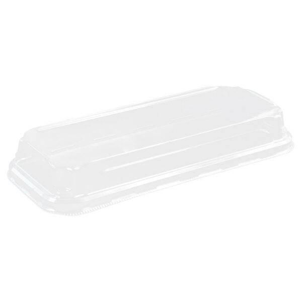 PET Dome Lid Anti-Fog 9.5 gm for #2 Double PE Lined Kraft Paper Sushi Tray (8.66"x3.15"x1") Recyclable (600/Case)