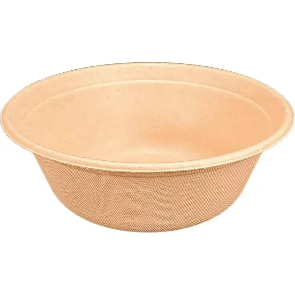 48oz Custom Printed Bagasse Natural Fibre Salad Bowl 100% Compostable (400/CS)