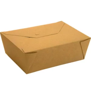 #4 Custom Printed Kraft Paper Takeout Box 8.5" x 6.25" x 3 1/2" (160/Case)