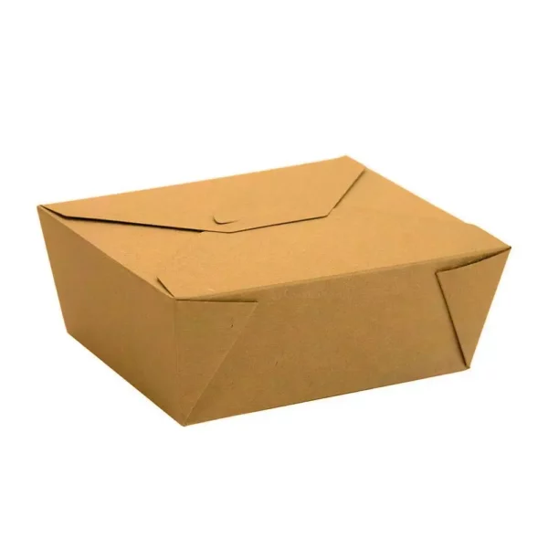 #8 Custom Printed Kraft Paper Takeout Box 6.75" x 5 1/2" x 2 1/2" (300/Case)