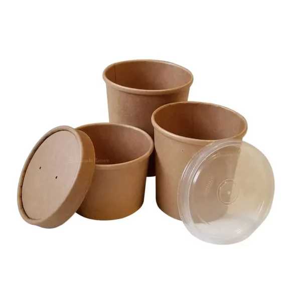 8oz Custom Printed Kraft Paper Soup Container (500/Case)