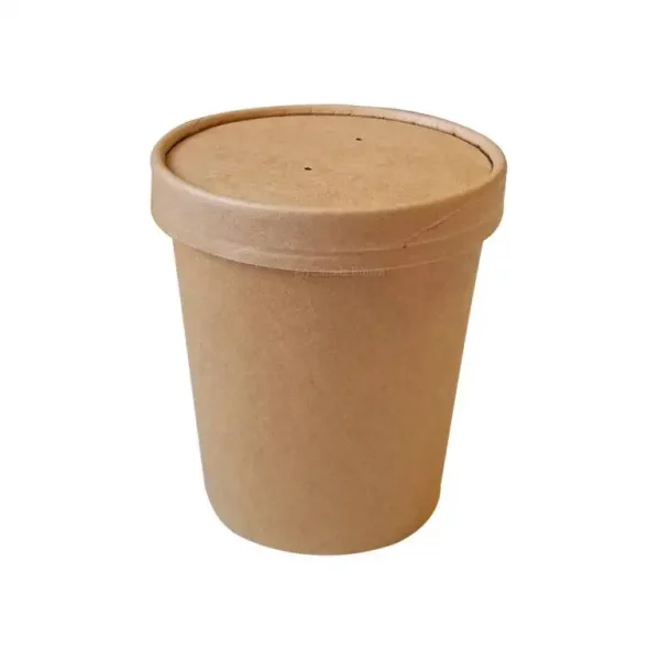 24oz Custom Printed Kraft Deluxe Paper Food Container (107mm) (500/CS)