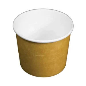 16oz Custom Printed Plain Kraft Recyclable Paper Soup Bowl (500/CS)