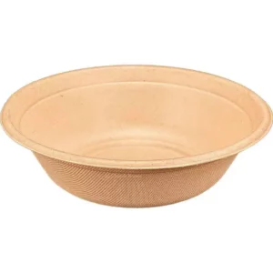 32oz Custom Printed Bagasse Natural Fibre Salad Bowl 100% Compostable (400/CS)