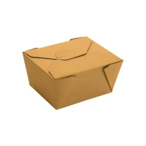 #1 Custom Printed PLA Lined Compostable Kraft Paper Takeout Box 5" x 4 1/2" x 2 1/2" (450/CS)